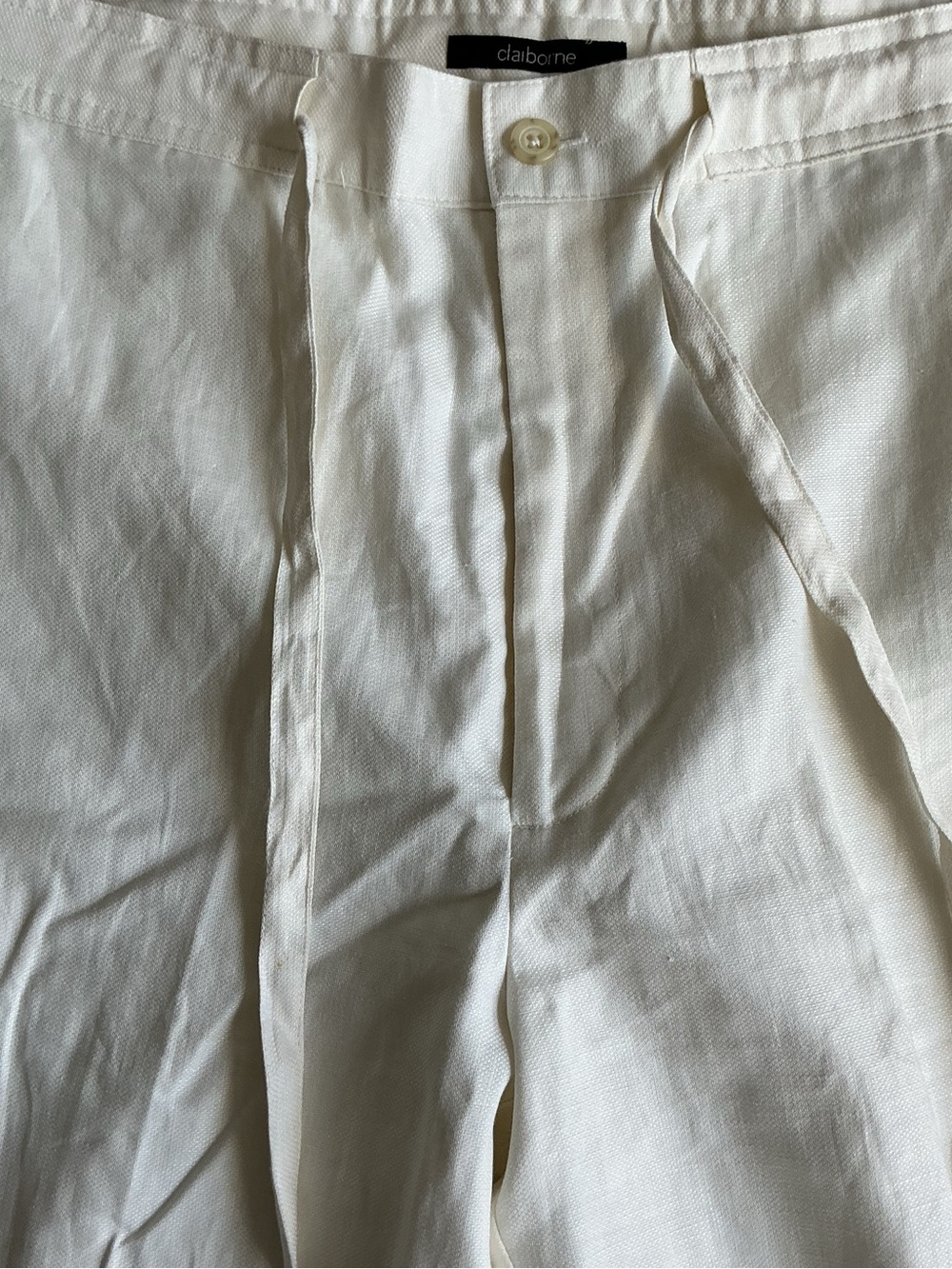 Claiborne Linen Blend Drawstring Cargo Pants L - Picture 7 of 12